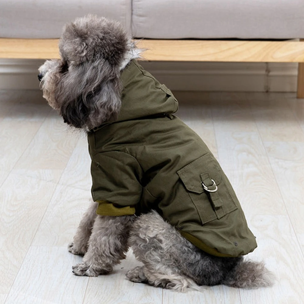 Winter Clothing Hiking - เสื้อโค้ทสำหรับสุนัขแบบหนาสำหรับฤดูหนาว มีฮู้ด นุ่ม สบาย เหมาะสำหรับกิจกรรมกลางแจ้ง เสื้อแจ็คเก็ตสำหรับสุนัข