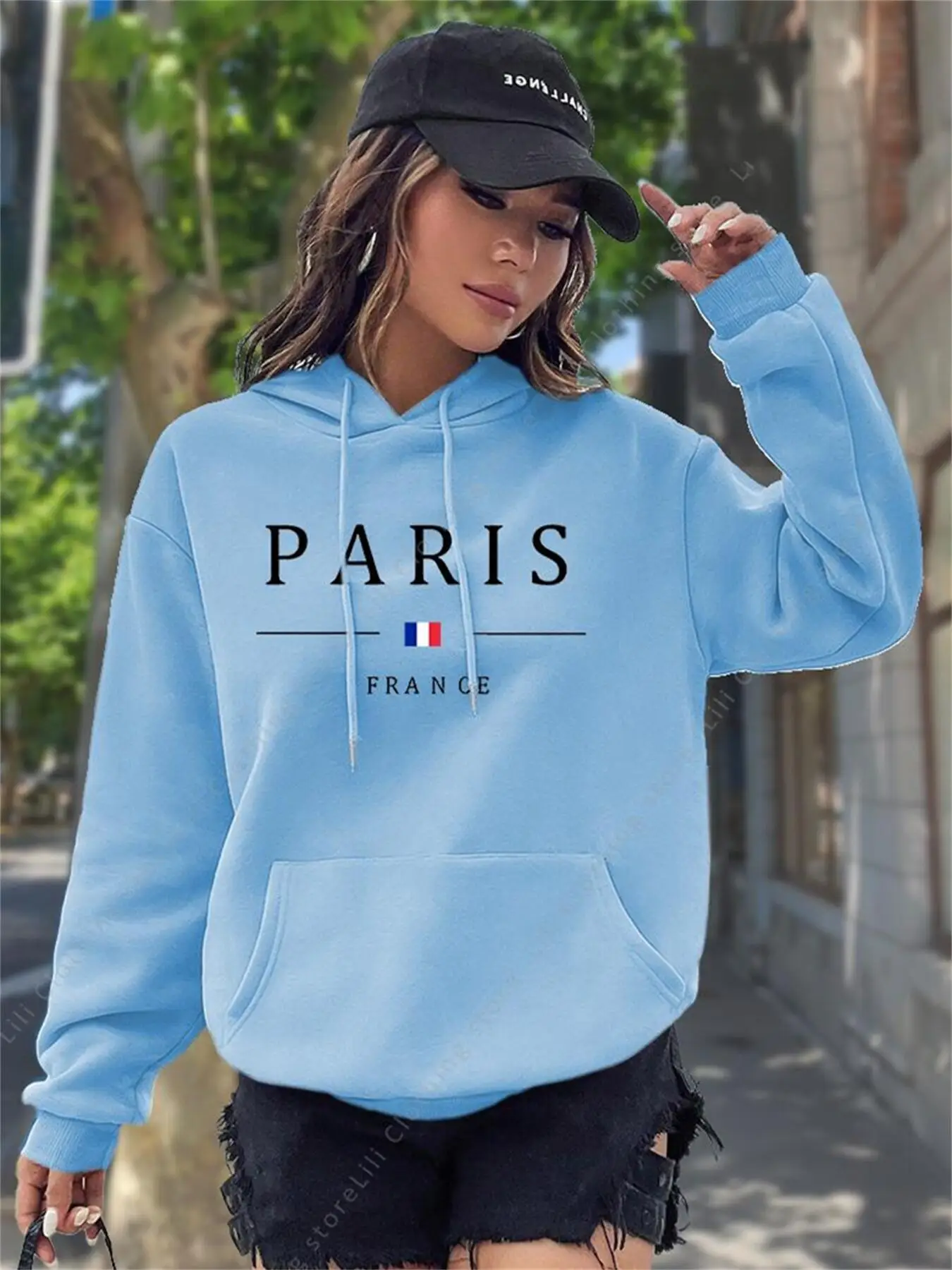 เสื้อฮู้ดพิมพ์ลายกราฟิก PARIS  - Winter Clothing Drawing บทวิจารณ์และราคา